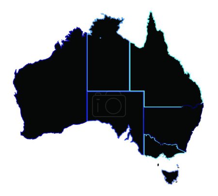 Illustration for Australia States In Silhouette modern vector illustration - Royalty Free Image
