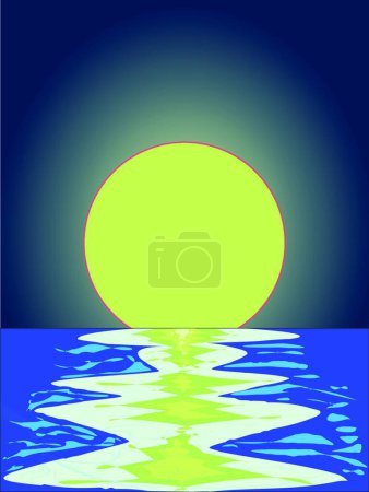Ilustración de Evening Ocean Reflections ilustración vector moderno - Imagen libre de derechos