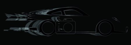 Téléchargez les illustrations : "Dark Fast Car "illustration vectorielle - en licence libre de droit