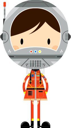 Ilustración de Lindo dibujo animado Astronauta vector ilustración - Imagen libre de derechos