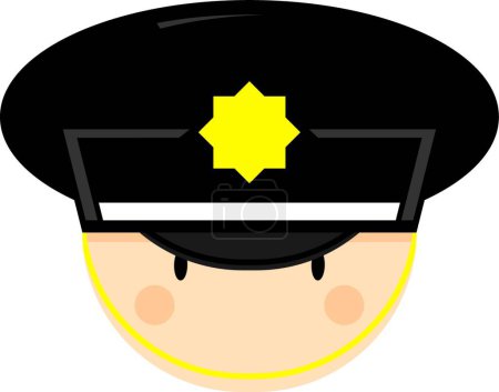 Illustration for Cartoon Policeman Head, vector illustration simple design - Royalty Free Image
