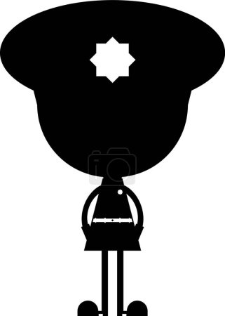 Illustration for Cartoon Policeman Silhouette, vector illustration simple design - Royalty Free Image
