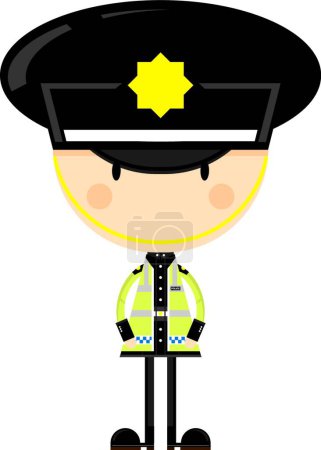 Illustration for Cute Cartoon Policeman, vector illustration simple design - Royalty Free Image