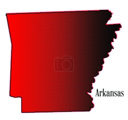 Téléchargez les illustrations : Arkansas Halftone, illustration vectorielle design simple - en licence libre de droit