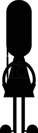Illustration for British Queens Guard Silhouette, vector illustration simple design - Royalty Free Image