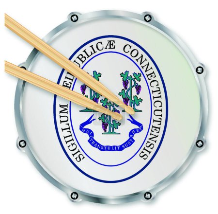Ilustración de Connecticut Snare Drum, vector ilustración diseño simple - Imagen libre de derechos