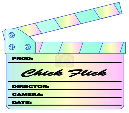 Illustration for Chick Flick Pastels Clapperboard - Royalty Free Image