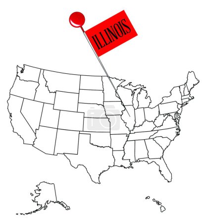 Ilustración de Knob Pin Illinois, ilustración vectorial gráfica - Imagen libre de derechos