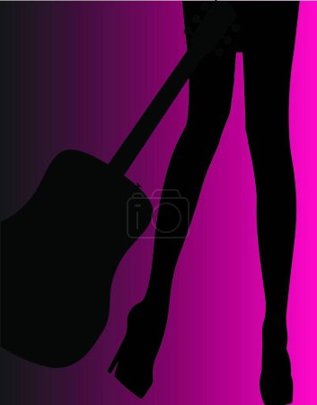 Illustration for Acoustic Guitar Legs, graphic vector illustration - Royalty Free Image