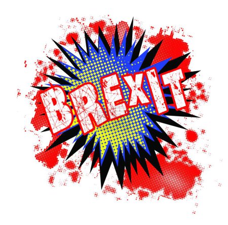 Téléchargez les illustrations : Brexit Comic Exclamation, illustration vectorielle graphique - en licence libre de droit