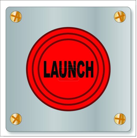 Téléchargez les illustrations : Le bouton de lancement illustration vectorielle moderne - en licence libre de droit