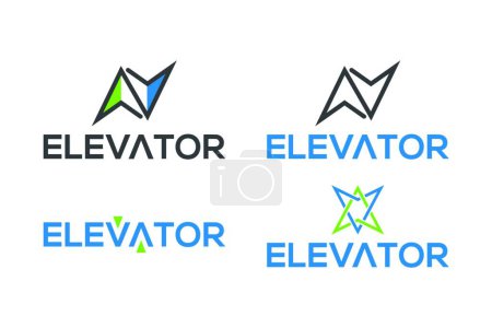 Téléchargez les illustrations : ELEVATOR Logo design, simple vector illustration - en licence libre de droit