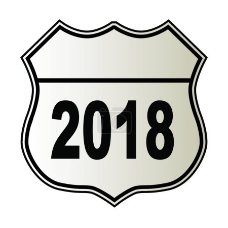 Ilustración de "2018 Señal de carretera "vector de ilustración - Imagen libre de derechos