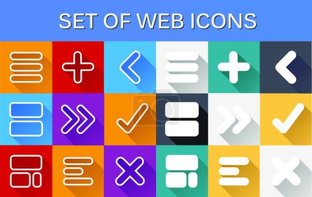 Illustration for Set of web icons, vector illustration - Royalty Free Image