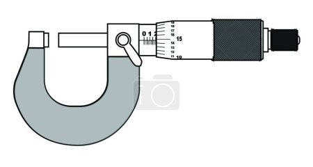 Téléchargez les illustrations : Illustration vectorielle moderne micromètre instrument de précision - en licence libre de droit