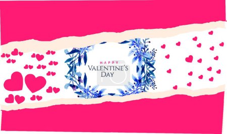Illustration for Valentines day background with hearts and gifts for greeting cards, invitations and web design - Royalty Free Image