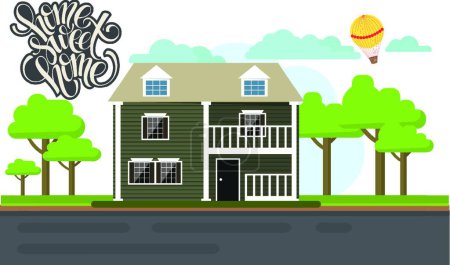 Illustration for House illustration, vector illustration simple design - Royalty Free Image