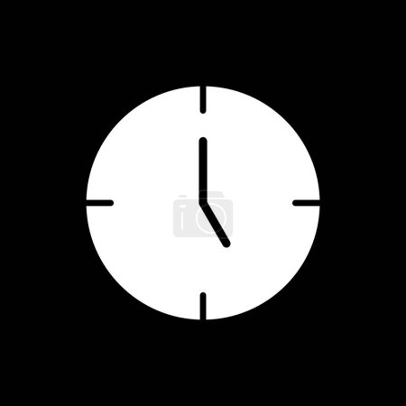 Téléchargez les illustrations : "Clock displaying 1 hour of the day. Simple design with 3, 6, 9, and 12 o'clock hands. Icon design EPS 10" - en licence libre de droit