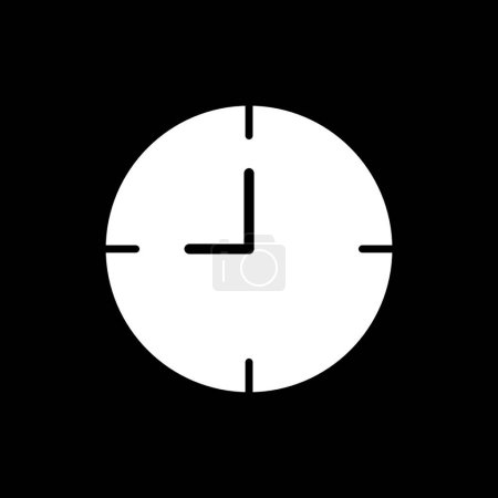 Téléchargez les illustrations : "Clock displaying 1 hour of the day. Simple design with 3, 6, 9, and 12 o'clock hands. Icon design EPS 10" - en licence libre de droit