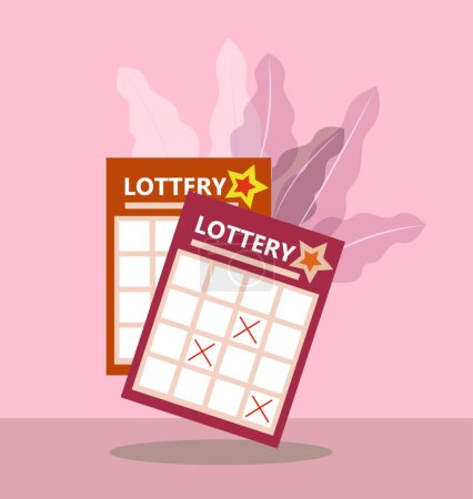 Illustration for Lottery ticket, bingo win icon flat style. Isolated on a white background. Vector illustration - Royalty Free Image