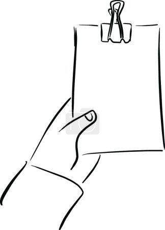 Ilustración de "Empresario plano de mano sosteniendo un espacio en blanco para hacer vector de la lista ilustra" - Imagen libre de derechos