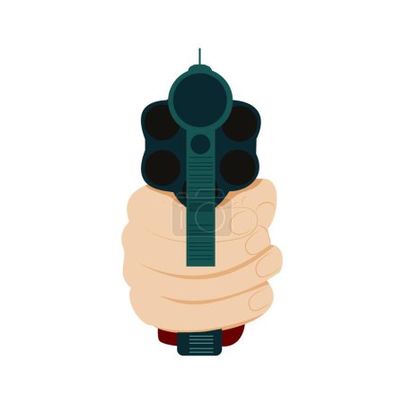 Ilustración de Pistola de mano en vista frontal, ilustración vectorial - Imagen libre de derechos