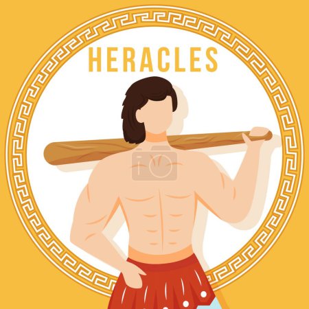 Illustration for Heracles orange social media post mockup - Royalty Free Image