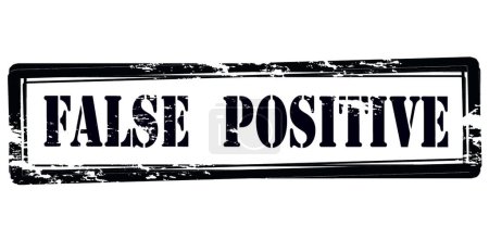 Illustration for "False positive" text in stamp style, stamped on white background - Royalty Free Image