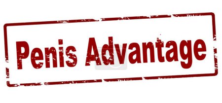 Illustration for "Penis advantage" text in stamp style, stamped on white background - Royalty Free Image