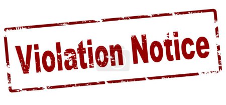 Illustration for "Violation notice" text in stamp style, stamped on white background - Royalty Free Image