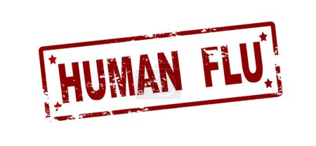 Téléchargez les illustrations : "Grippe humaine "texte en style timbre, timbré sur fond blanc - en licence libre de droit