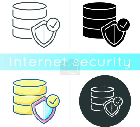 Téléchargez les illustrations : Icône de sécurité du datacenter, illustration vectorielle design simple - en licence libre de droit