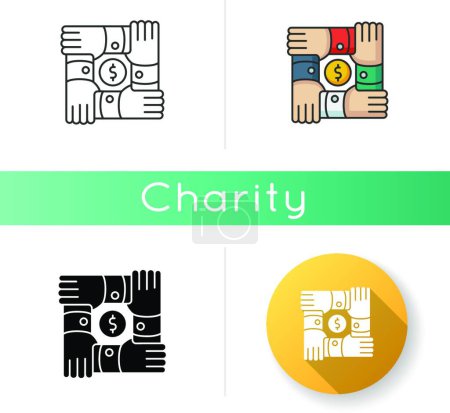 Téléchargez les illustrations : Icône de fondation communautaire, illustration vectorielle design simple - en licence libre de droit