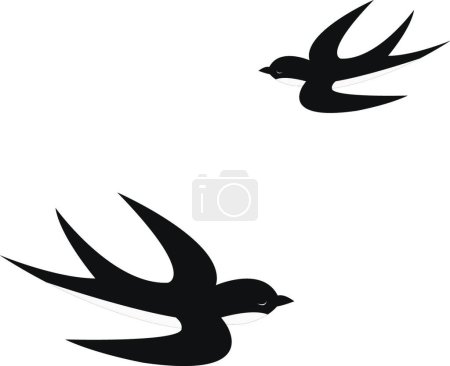 Photo for "Swallows flying, illustration, vector on white background." - Royalty Free Image