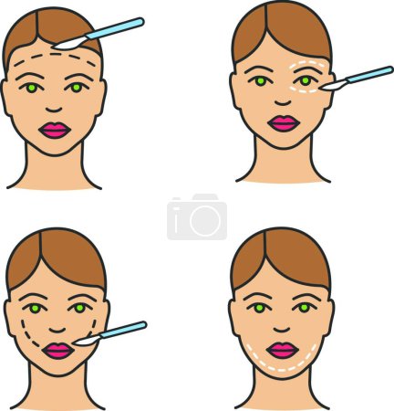 Photo for Plastic surgery color icons set - Royalty Free Image