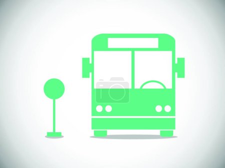 Téléchargez les illustrations : Icône arrêt de bus, illustration vectorielle logo - en licence libre de droit