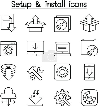 Photo for "Setup , configuration, maintenance & Installation icon set in th" - Royalty Free Image