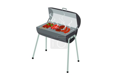 Ilustración de "Estufa de parrilla de carbón para asar alimentos aislados sobre fondo blanco
." - Imagen libre de derechos