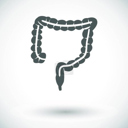 Téléchargez les illustrations : Icône intestinale, illustration vectorielle conception simple - en licence libre de droit