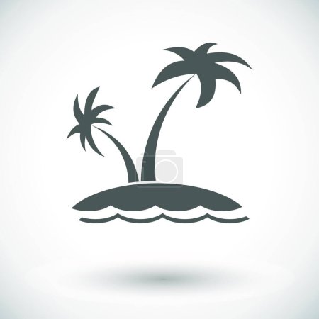 Téléchargez les illustrations : Palm tree icon, vector illustration simple design - en licence libre de droit