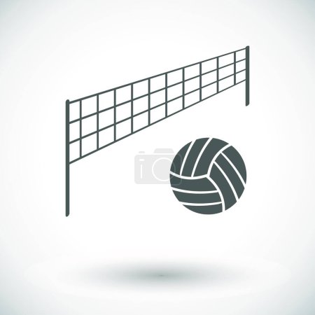 Téléchargez les illustrations : Ballon de volley-ball, illustration vectorielle design simple - en licence libre de droit