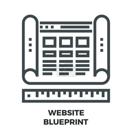 Illustration for Blueprint icon, simple design - Royalty Free Image