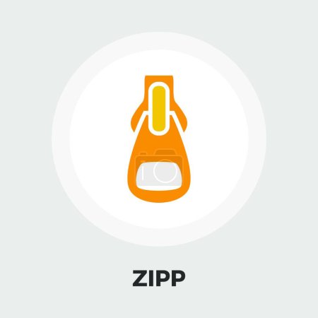 Téléchargez les illustrations : Icône Zipp plat, illustration vectorielle design simple - en licence libre de droit