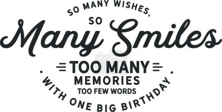 Illustration for One big birthday quote, vector illustration simple design - Royalty Free Image