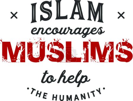 Ilustración de Islam alienta a los musulmanes, citas islámicas, vector ilustración diseño simple - Imagen libre de derechos