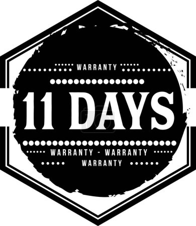 Téléchargez les illustrations : "11 days warranty illustration design" - en licence libre de droit