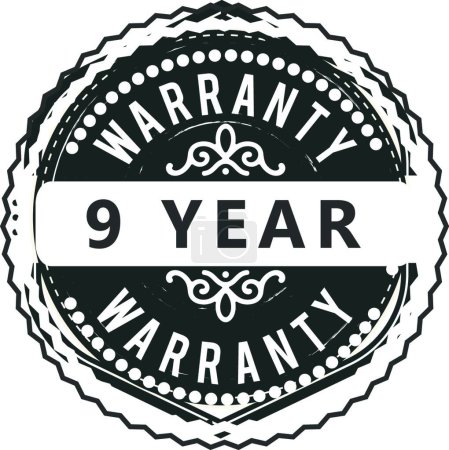 Téléchargez les illustrations : "9 year warranty illustration design" - en licence libre de droit