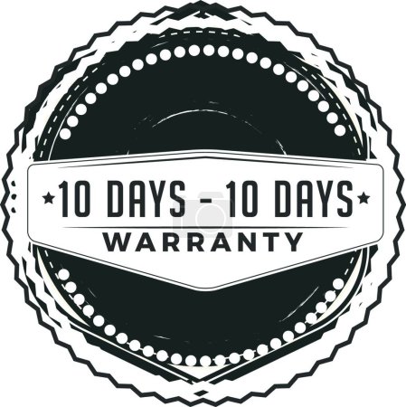 Téléchargez les illustrations : "10 days warranty illustration design" - en licence libre de droit
