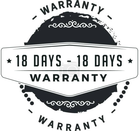 Téléchargez les illustrations : "18 days warranty illustration design" - en licence libre de droit