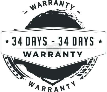 Illustration for "34 days warranty illustration design" - Royalty Free Image